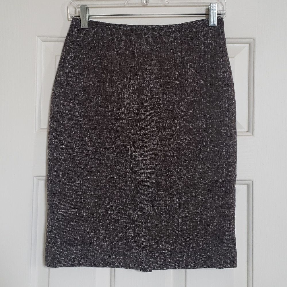 Banana Republic Brown Tweed Wool Pencil Skirt• SIZE 4 • Corporate Quiet Luxury - Picture 3 of 11